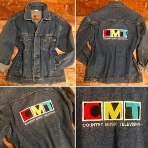 Vintage 90s Denim Jacket CMT Country Music TV SzLG